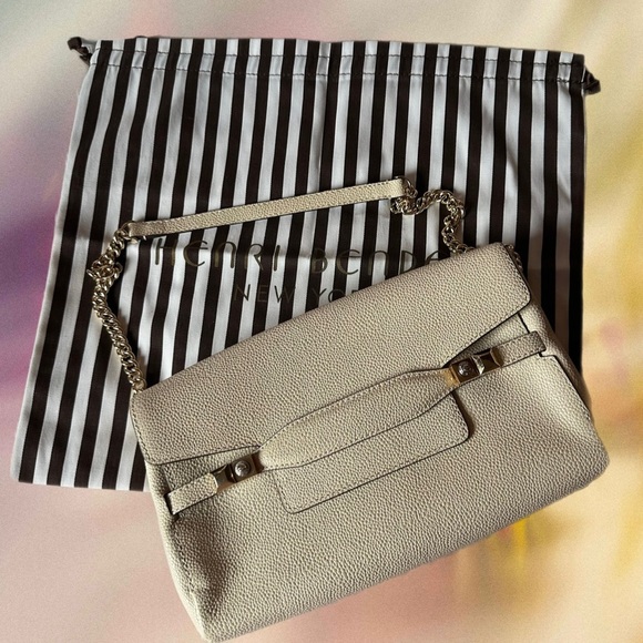 Henri Bendel Cream Color Caviar Leather Shoulder Bag - Picture 16 of 16